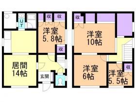 札幌市東西線 発寒南駅 徒歩9分 2階建 築48年(4LDK)の間取り写真