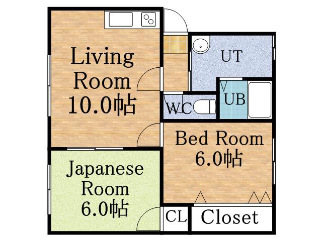 シティーハウスST(2LDK/3階)の間取り写真