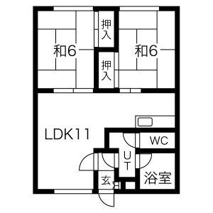 かなめマンションB棟(2LDK/2階)の間取り写真