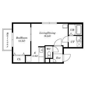 サンライズ琴似3・4(1LDK/3階)の間取り写真