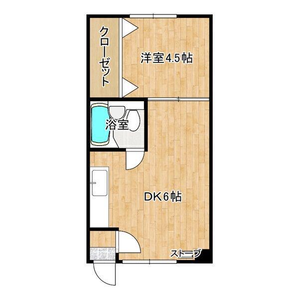 シティハイムヤマダ(1DK/2階)の間取り写真