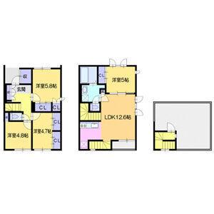 ドゥムール西野(4LDK)の間取り写真