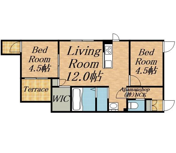 NEXT AVE.KOTONI(2LDK/1階)の間取り写真