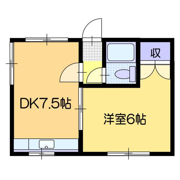 モア手稲(1DK/1階)の間取り写真