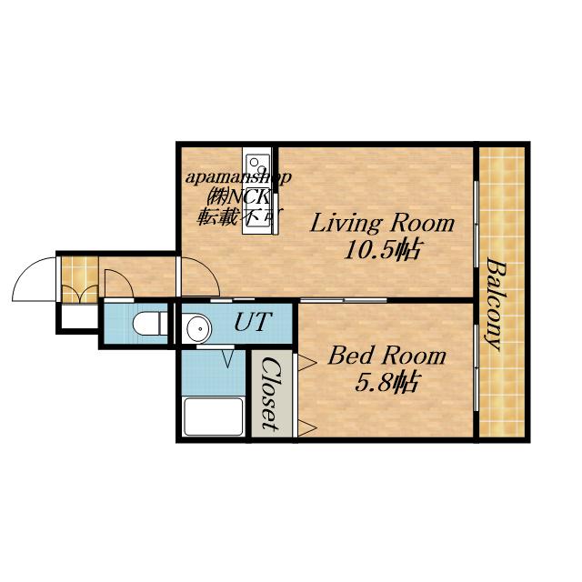 TERRACE K5(1LDK/2階)の間取り写真