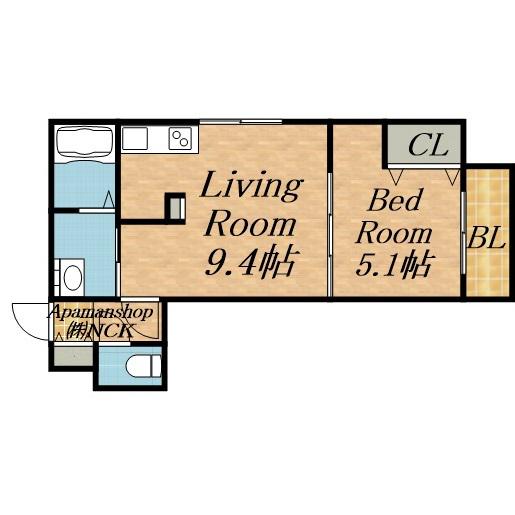 TERRACE K5(1LDK/3階)の間取り写真