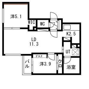 TERRACE SAKURA(2LDK/5階)の間取り写真