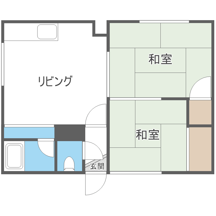 コーポ広樹(2DK/1階)の間取り写真