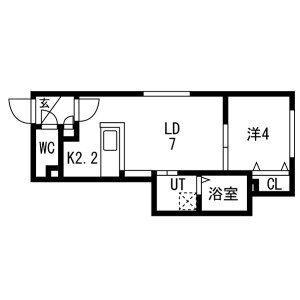CENTNIA山の手(1LDK/4階)の間取り写真