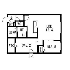 PRECIOUS HASSAMUーMINAMIプレシャスハッサ(2LDK/1階)の間取り写真