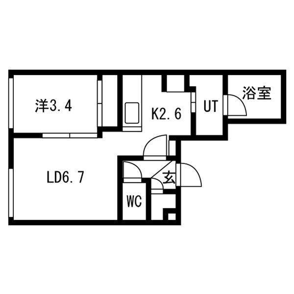 PARTENZA(1LDK/1階)の間取り写真
