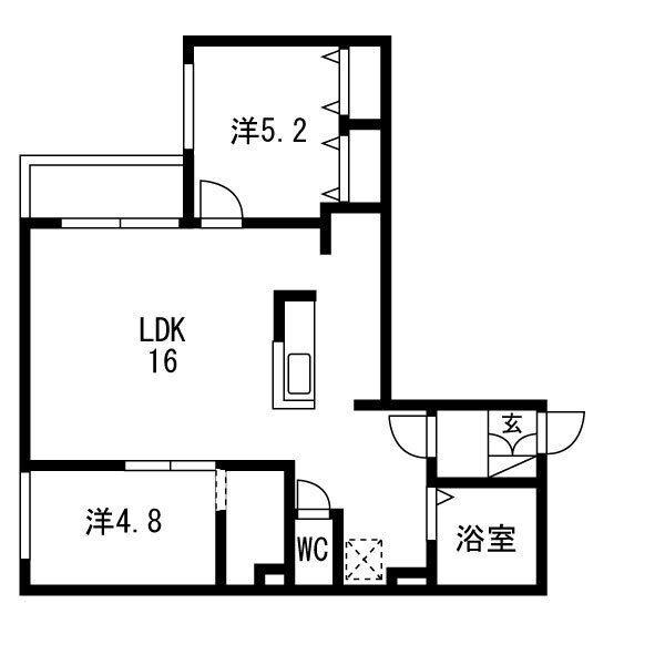 LUMIERE KOTONI GA-琴(2LDK/4階)の間取り写真