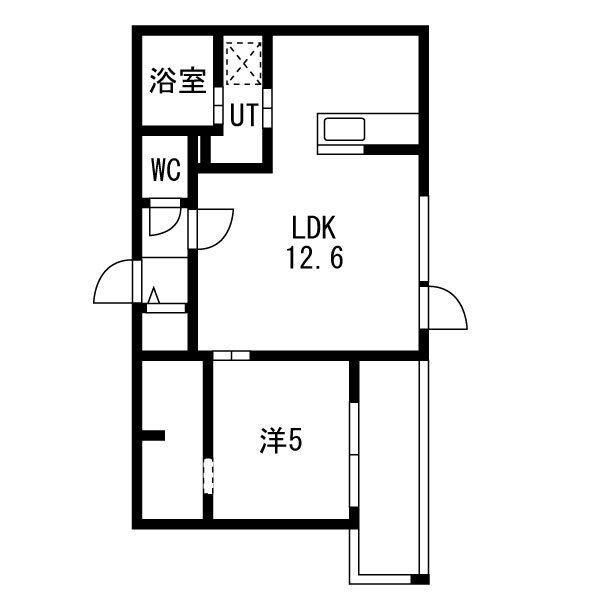 LUMIERE KOTONI GA-琴(1LDK/4階)の間取り写真