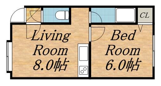 テイクファイブ(1DK/3階)の間取り写真