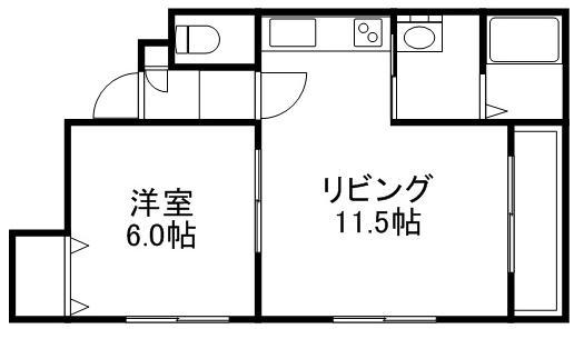 モデュロール山の手(1LDK/2階)の間取り写真