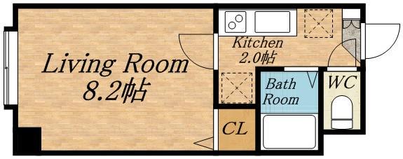 CORE24B(1K/2階)の間取り写真