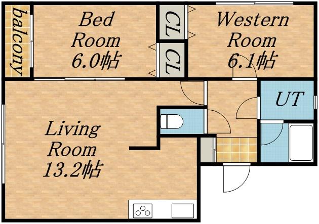 アベニュー神宮(2LDK/4階)の間取り写真