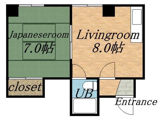 ユーハイム北24条(1DK/4階)の間取り写真