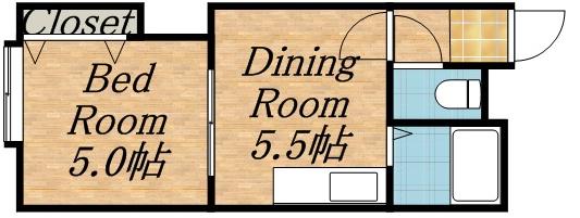 LINKS-COURT桑園(1DK/3階)の間取り写真