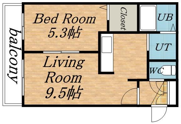 ピアーチェーレ(1LDK/3階)の間取り写真