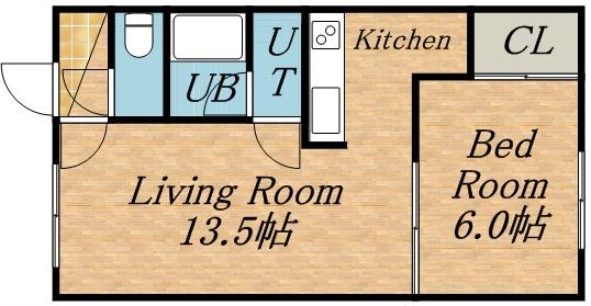 バッフビューティ(1LDK/2階)の間取り写真