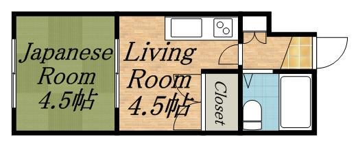 北海道テイネビル(1DK/3階)の間取り写真