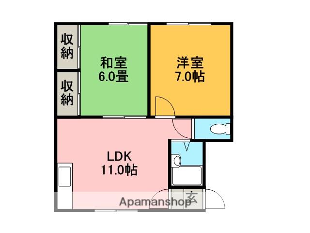 パレスJB(2LDK/2階)の間取り写真