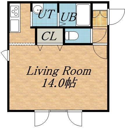 CAP-K(1K/1階)の間取り写真