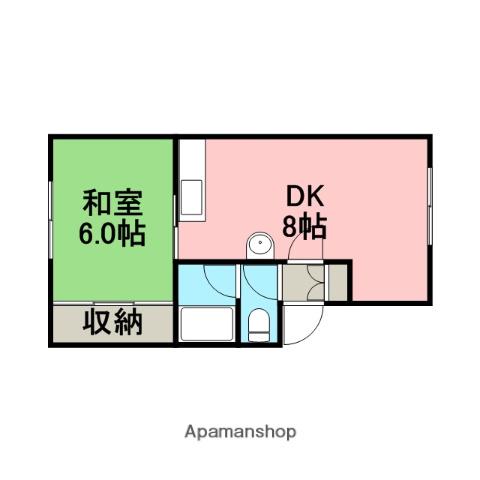 サンシャイン21A(1DK/1階)の間取り写真