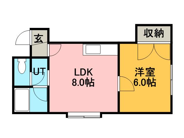 アーバン新発寒(1LDK/1階)の間取り写真