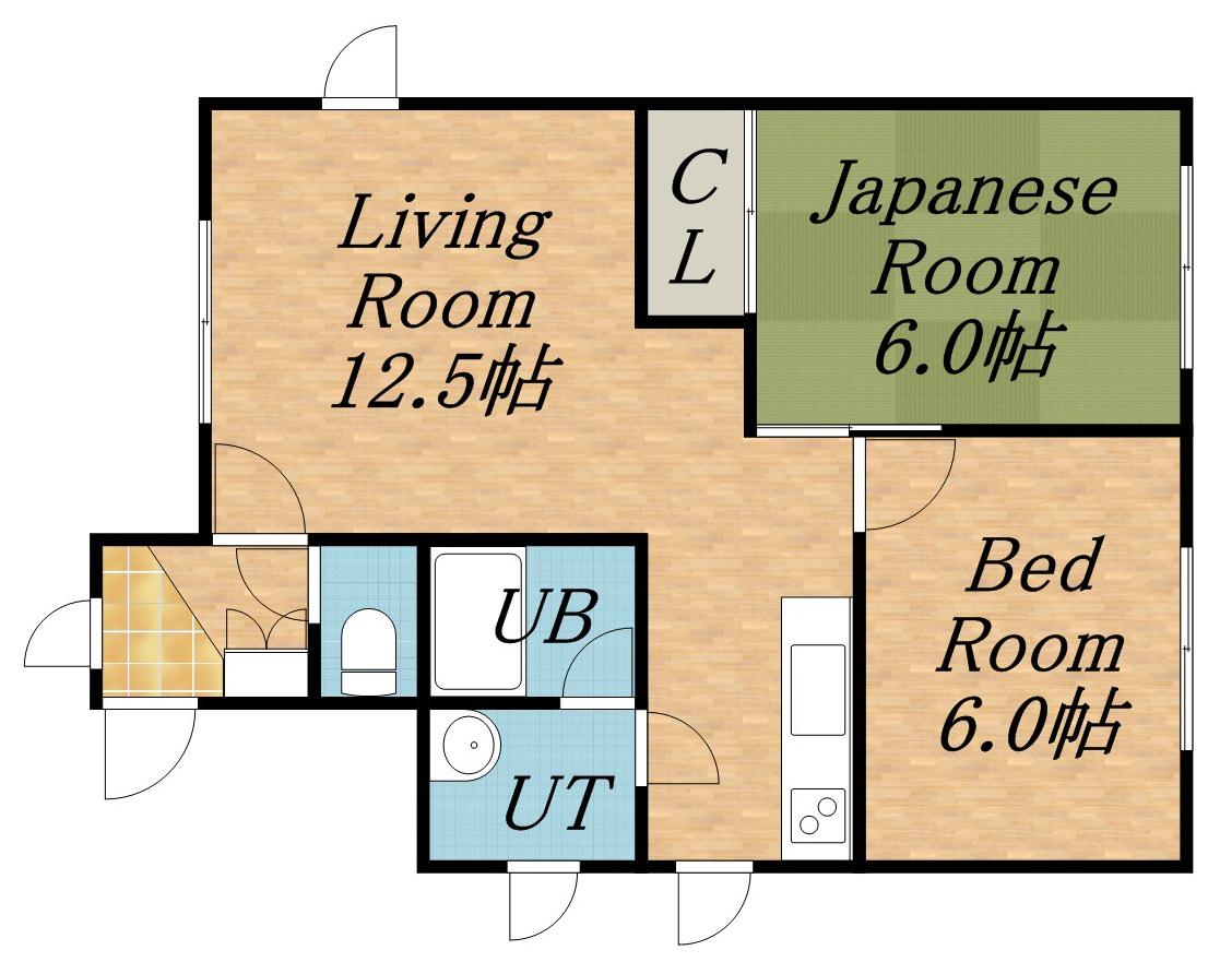 ツインズ205(2LDK/3階)の間取り写真