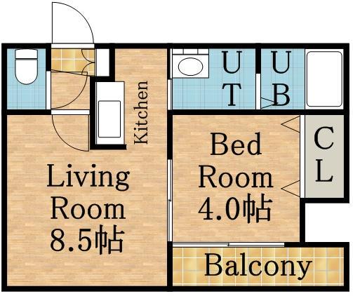 レジデンスタワー札幌(1DK/4階)の間取り写真