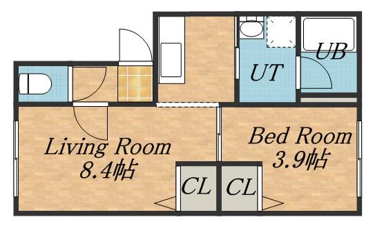 ジラソーレーⅡ(1LDK/2階)の間取り写真