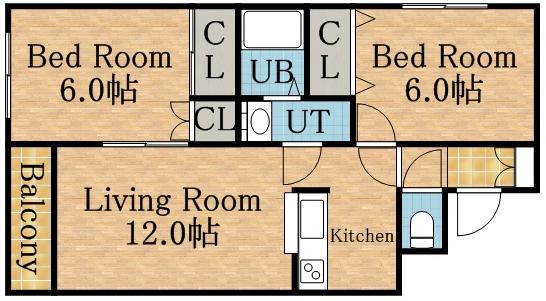 マイドリーム7(2LDK/4階)の間取り写真