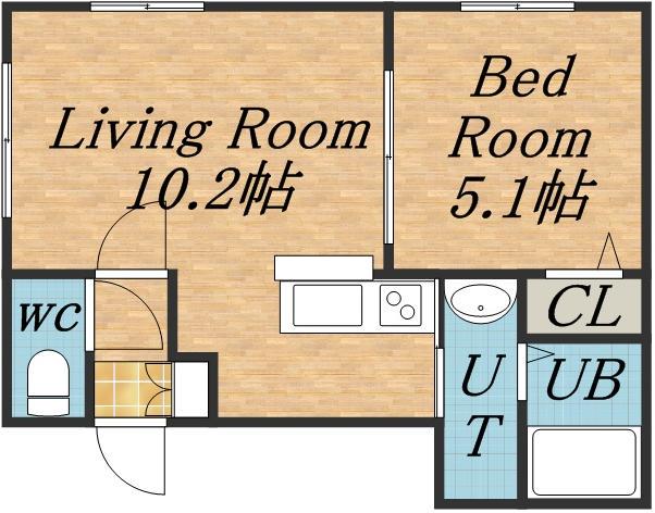 グランドルチェ(1LDK/4階)の間取り写真
