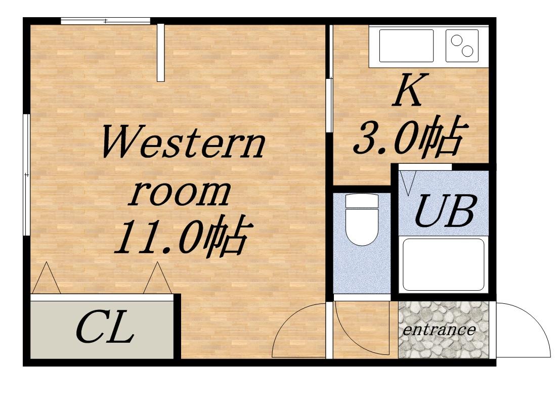 エスペラント(1K/2階)の間取り写真