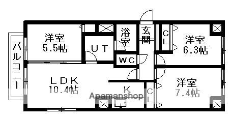 アニマリートN17(3LDK/5階)の間取り写真