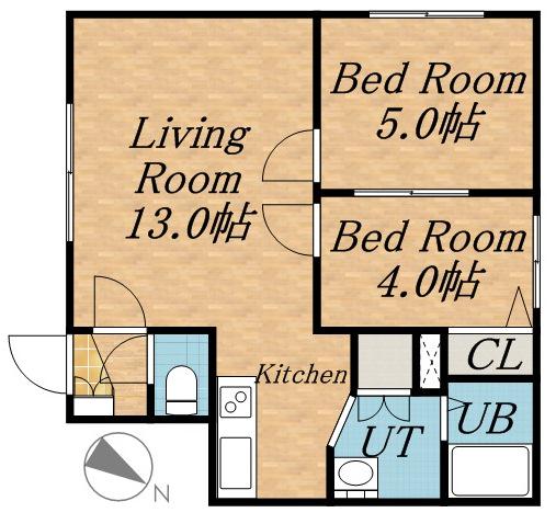 中沼パークハイツ(2LDK/3階)の間取り写真