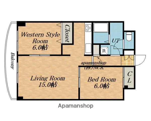 グリーンコート(2LDK/9階)の間取り写真