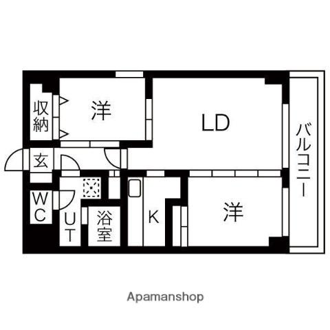 グリーンコート(2LDK/8階)の間取り写真