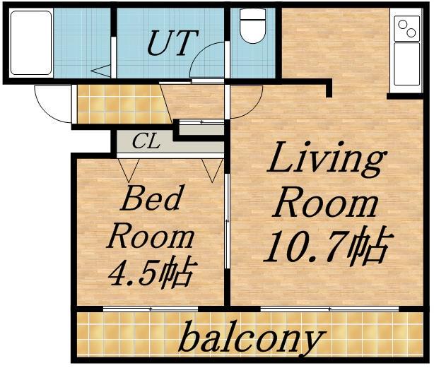 グランメールクラッセ13(1LDK/1階)の間取り写真