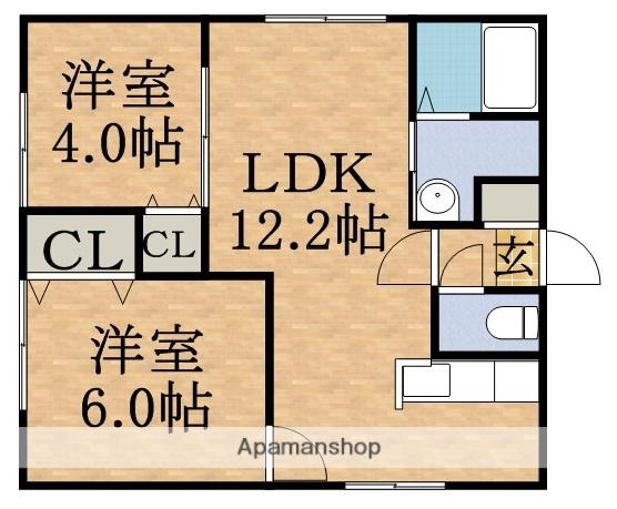 サンシティ篠路(2LDK/1階)の間取り写真