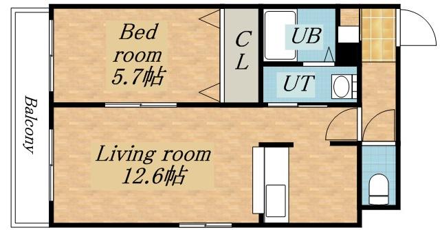 サンコート北7条 弐番館(1LDK/2階)の間取り写真