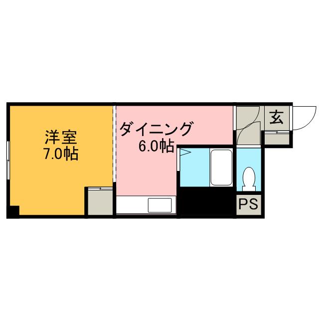 N405ビル(1DK/2階)の間取り写真
