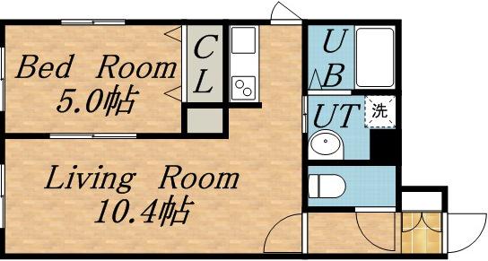 ルミエール 新道東(1LDK/2階)の間取り写真