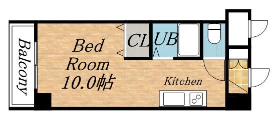 メゾンクレスト元町(ワンルーム/1階)の間取り写真