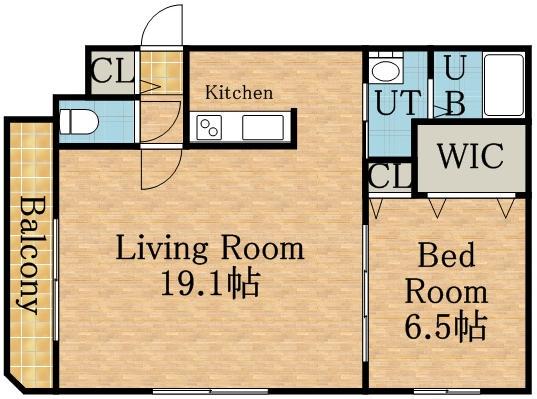 グランメールノース15(1LDK/3階)の間取り写真