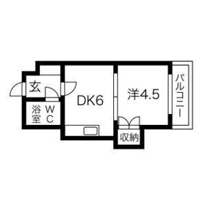 藤井ビル菊水Ⅰ(1K/4階)の間取り写真
