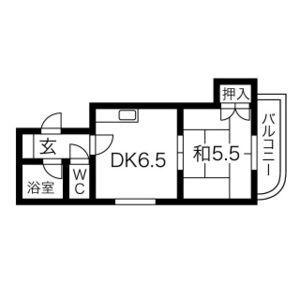 藤井ビル菊水Ⅰ(1DK/4階)の間取り写真