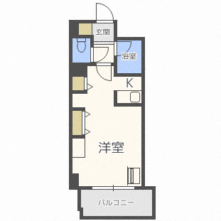 アブニール桑園(ワンルーム/5階)の間取り写真